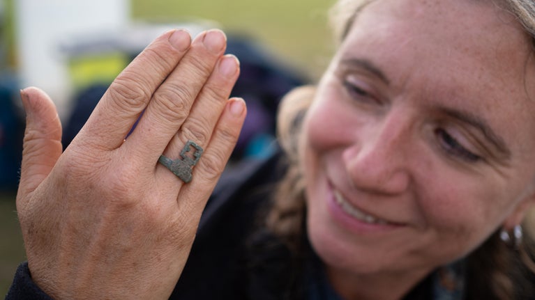 A Roman ring key excavated on the Attingham Estate